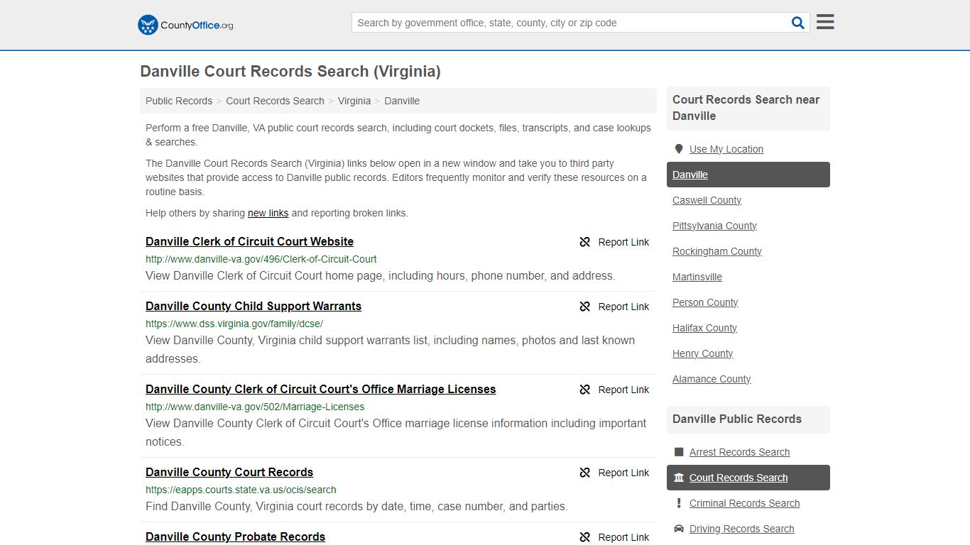 Court Records Search - Danville, VA (Adoptions, Criminal, Child Support ...