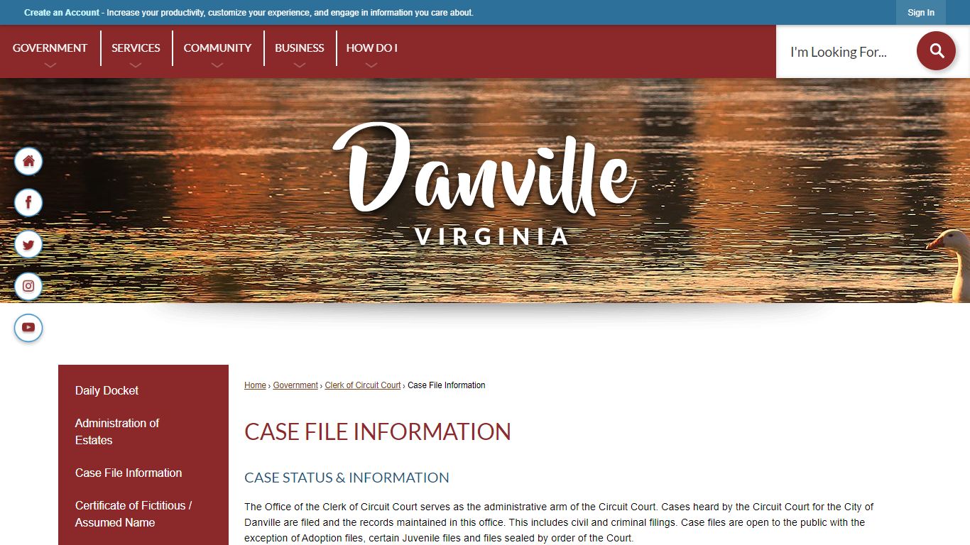 Case File Information | Danville, VA - Official Website